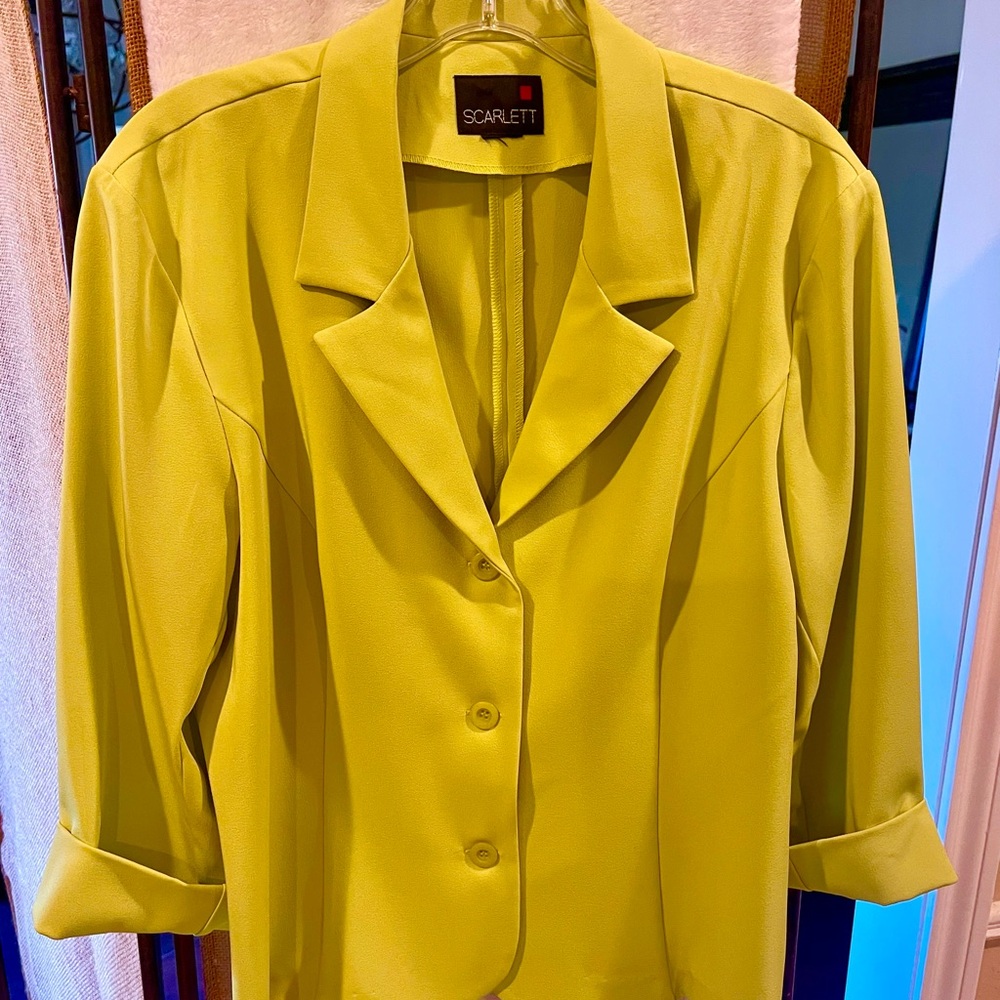 Scarlett Lime-Green Tailored Blazer Jacket